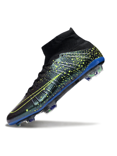 Men's Nike Zoom Mercurial Superfly 4 Elite FG Firm Ground High-Tops Football Boots - Black/Yellow/Blue
