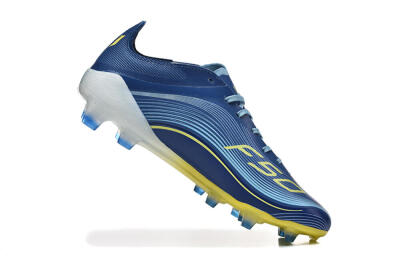 Men's Messi x Adidas F50 Elite FG Firm Ground Low-Tops Football Boots - Blue/Jade/Yellow