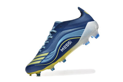 Men's Messi x Adidas F50 Elite FG Firm Ground Low-Tops Football Boots - Blue/Jade/Yellow