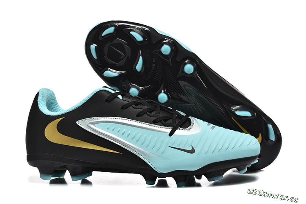 Men's Nike Phantom 6 Elite Low FG Firm Ground Low-Tops Football Boots - Jade/Black/Silver/Gold 2