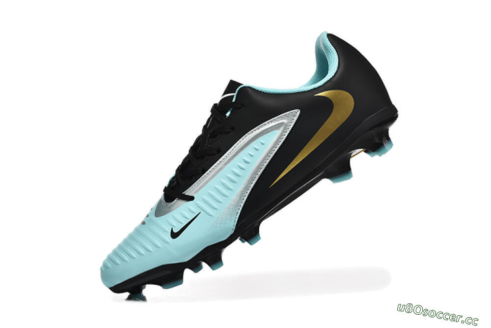 Men's Nike Phantom 6 Elite Low FG Firm Ground Low-Tops Football Boots - Jade/Black/Silver/Gold 8
