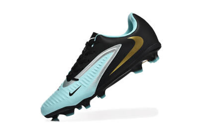 Men's Nike Phantom 6 Elite Low FG Firm Ground Low-Tops Football Boots - Jade/Black/Silver/Gold