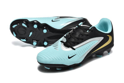 Men's Nike Phantom 6 Elite Low FG Firm Ground Low-Tops Football Boots - Jade/Black/Silver/Gold