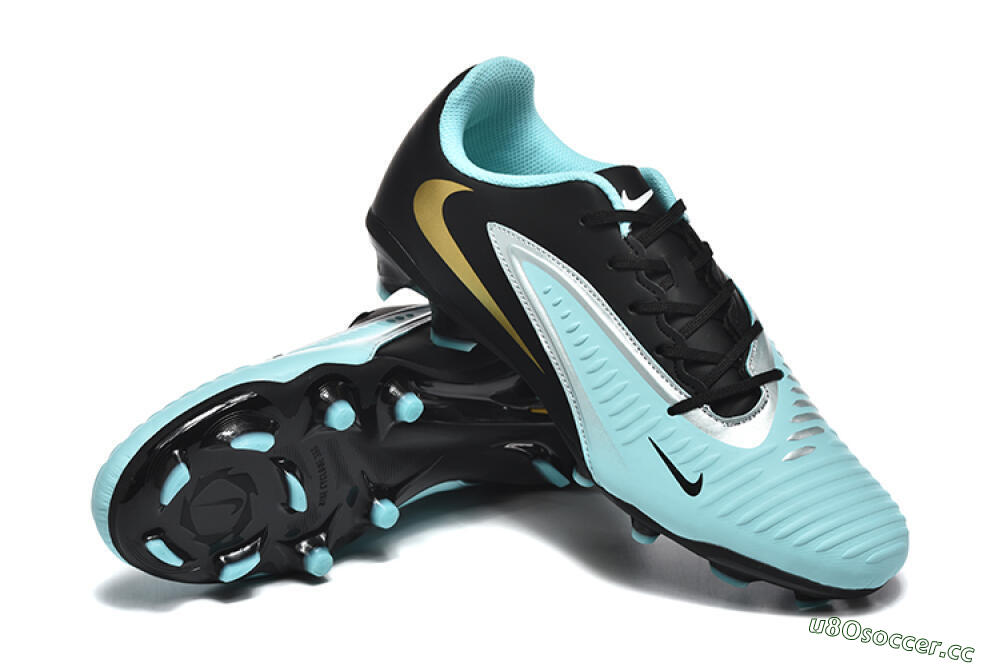 Men's Nike Phantom 6 Elite Low FG Firm Ground Low-Tops Football Boots - Jade/Black/Silver/Gold 4