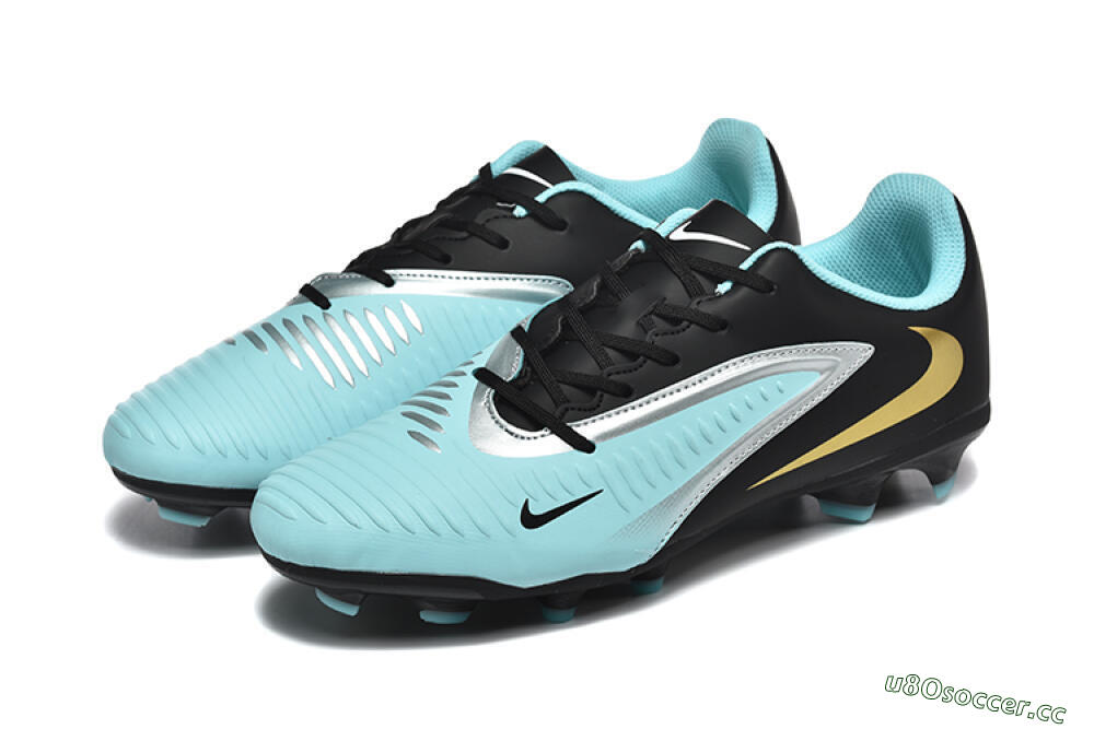 Men's Nike Phantom 6 Elite Low FG Firm Ground Low-Tops Football Boots - Jade/Black/Silver/Gold 5