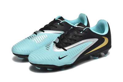 Men's Nike Phantom 6 Elite Low FG Firm Ground Low-Tops Football Boots - Jade/Black/Silver/Gold
