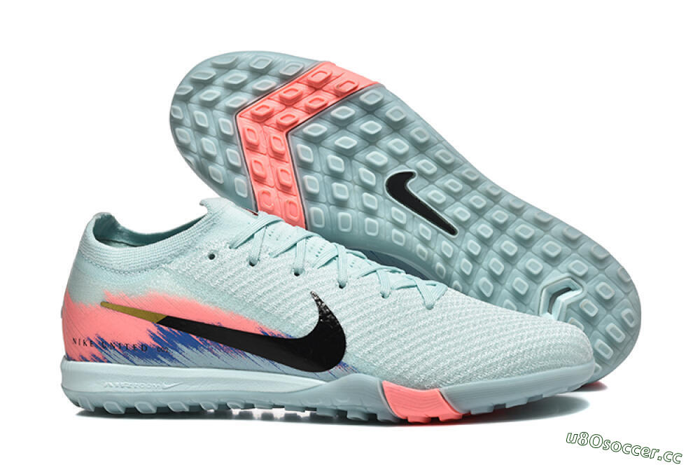 Men's Nike Air Zoom Mercurial Vapor 16 Elite TF Artificial Turf Low-Tops Football Shoes - Jade/Black/Pink 2
