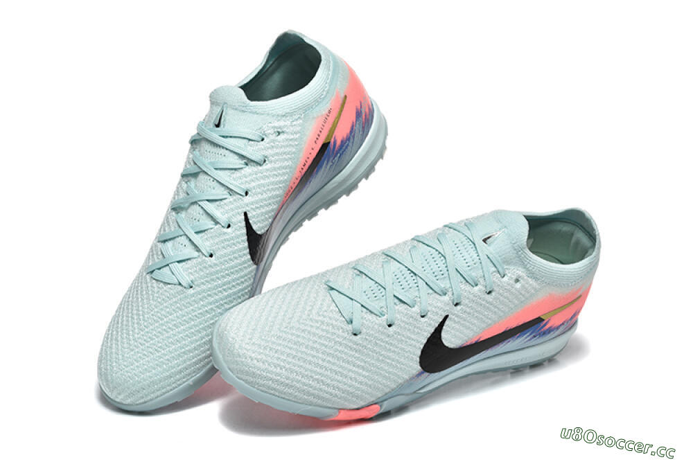 Men's Nike Air Zoom Mercurial Vapor 16 Elite TF Artificial Turf Low-Tops Football Shoes - Jade/Black/Pink 6
