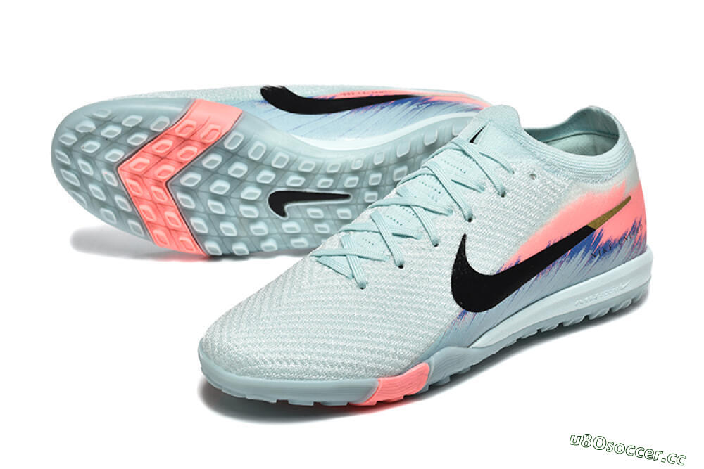 Men's Nike Air Zoom Mercurial Vapor 16 Elite TF Artificial Turf Low-Tops Football Shoes - Jade/Black/Pink 3