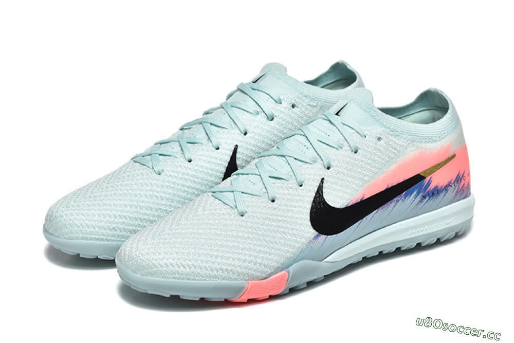 Men's Nike Air Zoom Mercurial Vapor 16 Elite TF Artificial Turf Low-Tops Football Shoes - Jade/Black/Pink 5