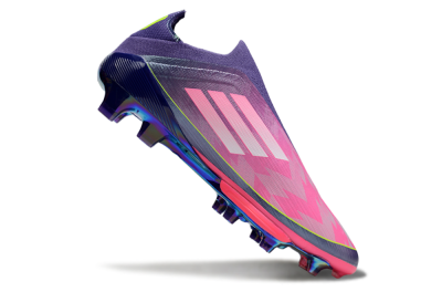 Men's Adidas F50+ Lightstrike Pro Laceless FG Firm Ground Low-Tops Football Boots - Pink/Yellow/Purple