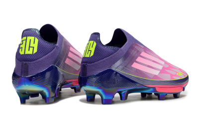 Men's Adidas F50+ Lightstrike Pro Laceless FG Firm Ground Low-Tops Football Boots - Pink/Yellow/Purple