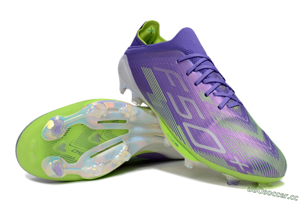 Unisex Adidas F50+ Lightstrike Pro FG Firm Ground Low-Tops Football Boots - Purple/Yellow/White 3