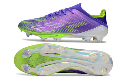 Unisex Adidas F50+ Lightstrike Pro FG Firm Ground Low-Tops Football Boots - Purple/Yellow/White
