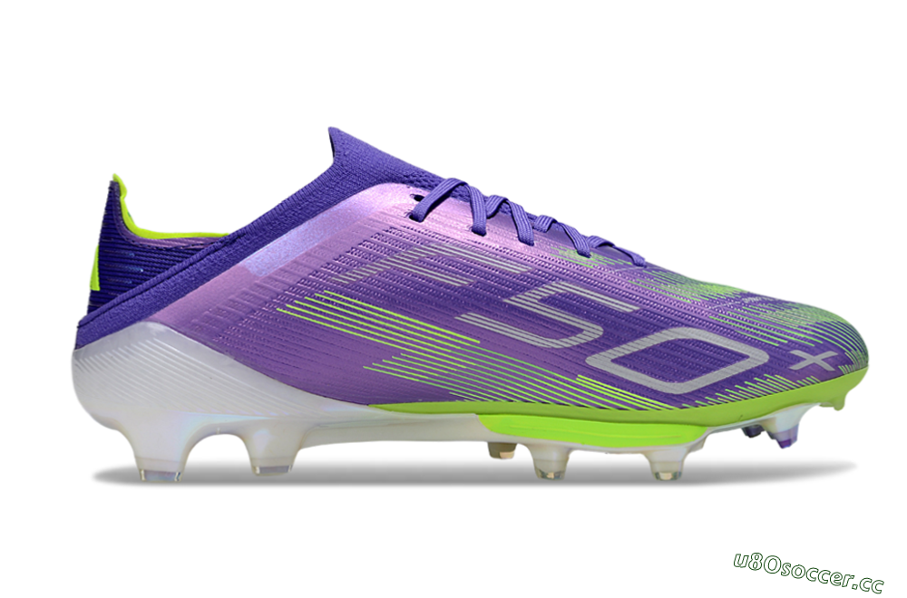 Unisex Adidas F50+ Lightstrike Pro FG Firm Ground Low-Tops Football Boots - Purple/Yellow/White 7