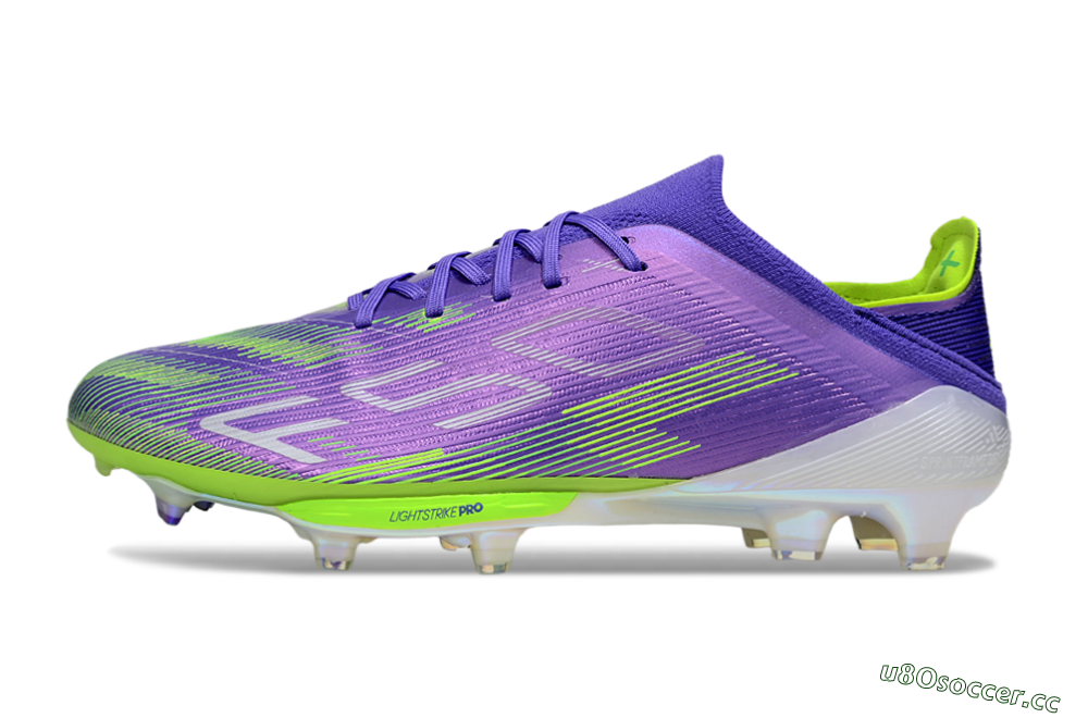 Unisex Adidas F50+ Lightstrike Pro FG Firm Ground Low-Tops Football Boots - Purple/Yellow/White 0