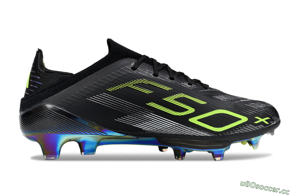 Unisex Adidas F50+ Lightstrike Pro FG Firm Ground Low-Tops Football Boots - Black/Silver/Yellow 7