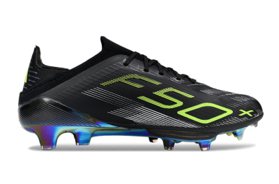 Unisex Adidas F50+ Lightstrike Pro FG Firm Ground Low-Tops Football Boots - Black/Silver/Yellow