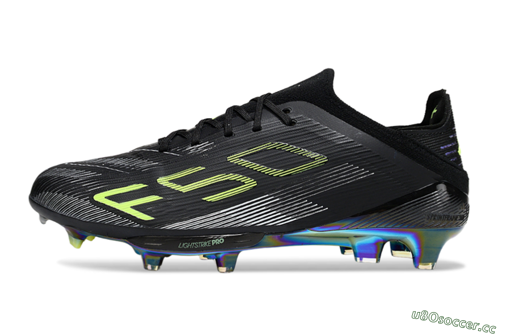 Unisex Adidas F50+ Lightstrike Pro FG Firm Ground Low-Tops Football Boots - Black/Silver/Yellow 0