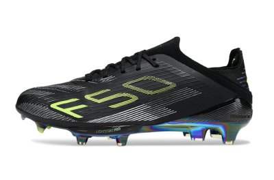 Unisex Adidas F50+ Lightstrike Pro FG Firm Ground Low-Tops Football Boots - Black/Silver/Yellow