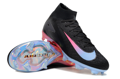 Unisex Nike Air Zoom Mercurial Superfly 10 Elite FG Firm Ground High-Tops Football Boots - Black/Blue/Pink