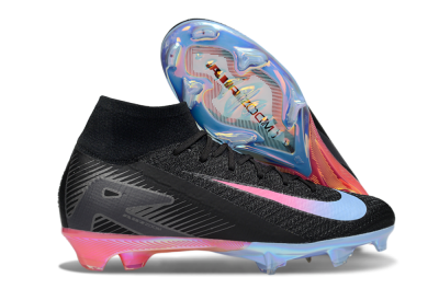 Unisex Nike Air Zoom Mercurial Superfly 10 Elite FG Firm Ground High-Tops Football Boots - Black/Blue/Pink