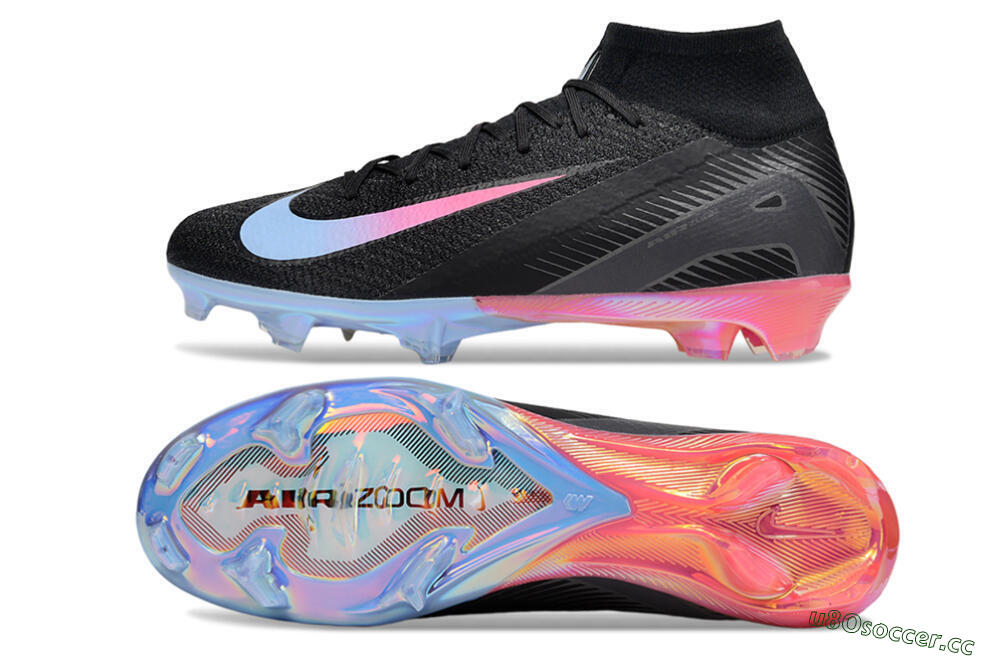 Unisex Nike Air Zoom Mercurial Superfly 10 Elite FG Firm Ground High-Tops Football Boots - Black/Blue/Pink 1