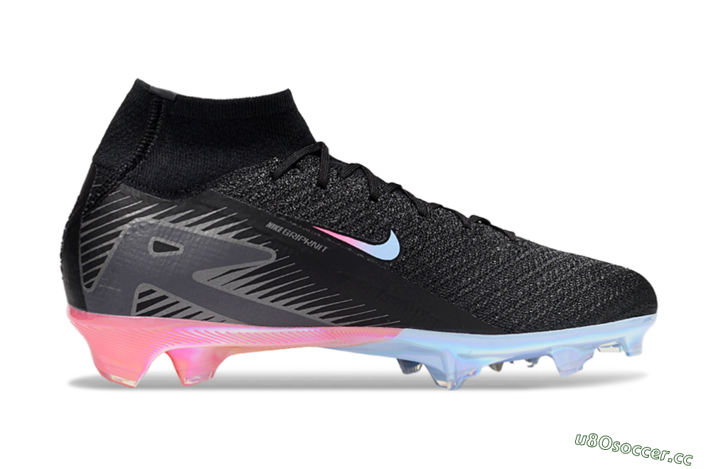 Unisex Nike Air Zoom Mercurial Superfly 10 Elite FG Firm Ground High-Tops Football Boots - Black/Blue/Pink 7