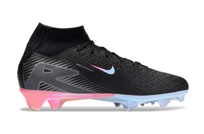 Unisex Nike Air Zoom Mercurial Superfly 10 Elite FG Firm Ground High-Tops Football Boots - Black/Blue/Pink