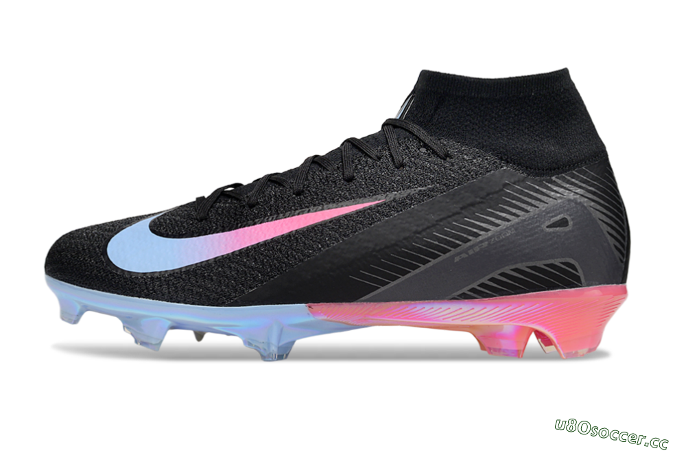 Unisex Nike Air Zoom Mercurial Superfly 10 Elite FG Firm Ground High-Tops Football Boots - Black/Blue/Pink 0