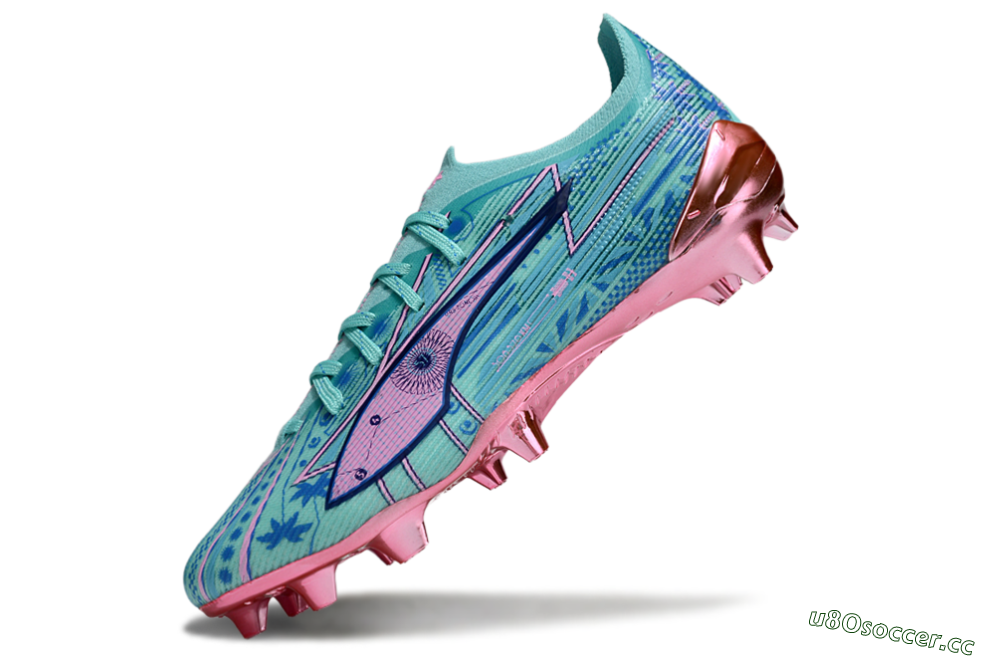 Men's Puma Ultra Ultimate FG Firm Ground Low-Tops Football Boots - Jade/Blue/Pink 5