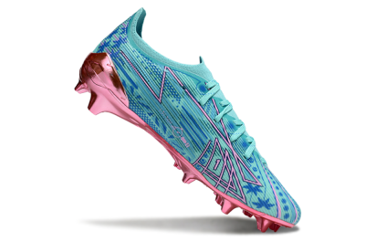 Men's Puma Ultra Ultimate FG Firm Ground Low-Tops Football Boots - Jade/Blue/Pink