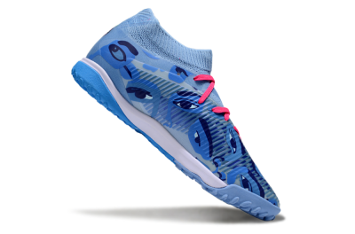 Men's Puma Future 8 Ultimate TF Artificial Turf Low-Tops Football Shoes - Blue/Pink/White