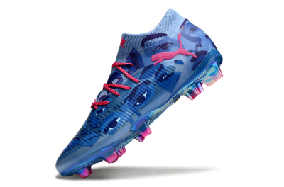 Men's Puma Future 8 Ultimate FG Firm Ground Low-Tops Football Boots - Blue/Pink/Gold