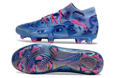 Men's Puma Future 8 Ultimate FG Firm Ground Low-Tops Football Boots - Blue/Pink/Gold