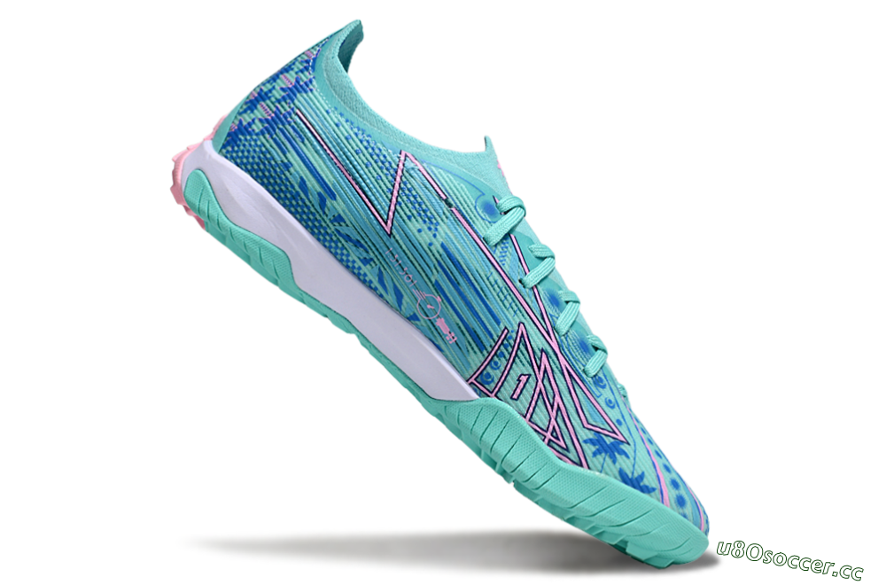 Men's Puma Ultra Ultimate TF Artificial Turf Low-Tops Football Shoes - Jade/Blue/Pink 4