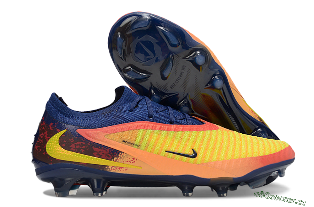 Unisex Nike Phantom 6 Elite Low FG Firm Ground Low-Tops Football Boots - Yellow/Red/Blue/Gold 2