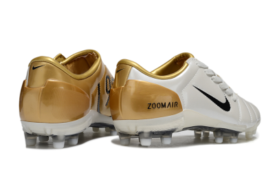 Men's Nike Air Zoom Total 90 III FG Firm Ground Low-Tops Football Boots - White/Black/Gold