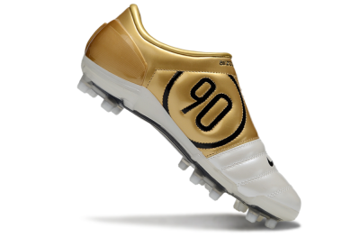 Men's Nike Air Zoom Total 90 III FG Firm Ground Low-Tops Football Boots - White/Black/Gold
