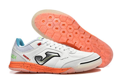 Men's Joma Top Flex IC Indoor & Futsal Low-Tops Football Shoes - White/Silver/Red