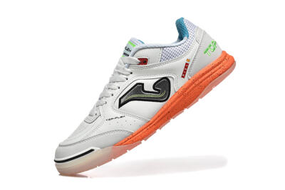 Men's Joma Top Flex IC Indoor & Futsal Low-Tops Football Shoes - White/Silver/Red