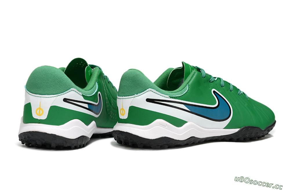 Men's Nike Tiempo Legend 10 Elite TF Artificial Turf Low-Tops Football Shoes - Green/Blue/White 6