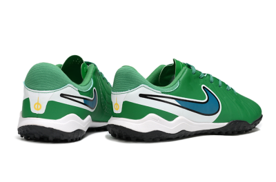 Men's Nike Tiempo Legend 10 Elite TF Artificial Turf Low-Tops Football Shoes - Green/Blue/White