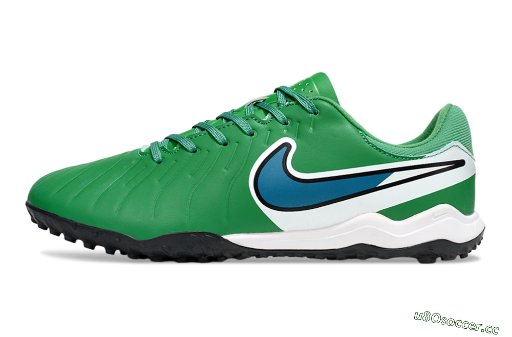 Men's Nike Tiempo Legend 10 Elite TF Artificial Turf Low-Tops Football Shoes - Green/Blue/White 0
