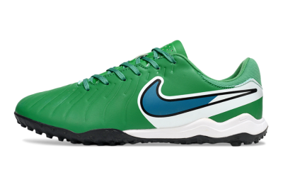 Men's Nike Tiempo Legend 10 Elite TF Artificial Turf Low-Tops Football Shoes - Green/Blue/White
