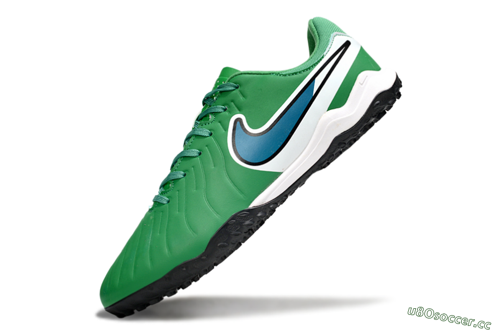 Men's Nike Tiempo Legend 10 Elite TF Artificial Turf Low-Tops Football Shoes - Green/Blue/White 5
