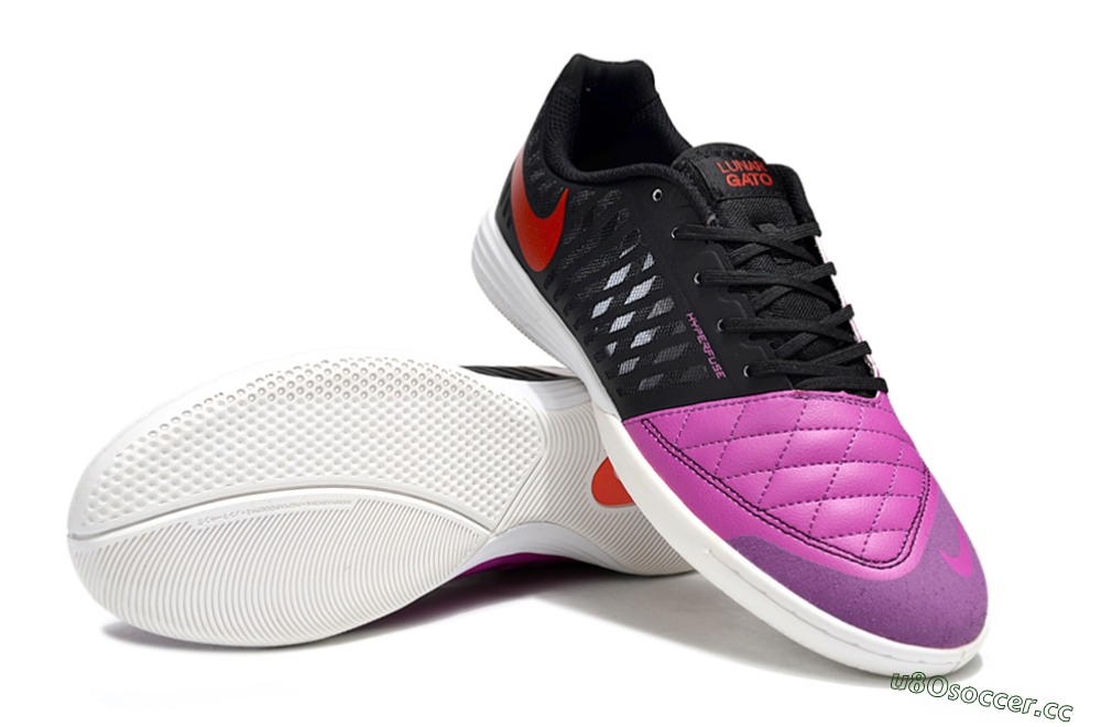 Unisex Nike Lunar Gato 2 IC Indoor & Futsal Low-Tops Football Shoes - Pink/Black/Red 3