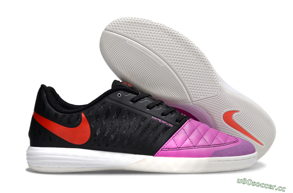 Unisex Nike Lunar Gato 2 IC Indoor & Futsal Low-Tops Football Shoes - Pink/Black/Red 2