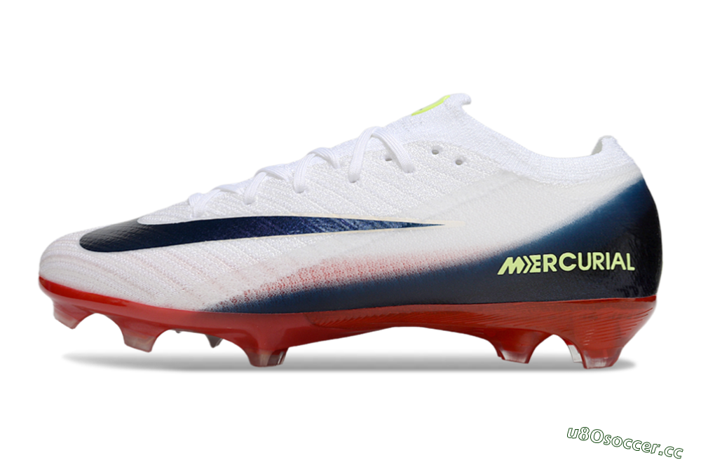 Unisex Nike Air Zoom Mercurial Vapor 16 Elite FG Firm Ground Low-Tops Football Boots - White/Blue/Yellow 0