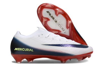 Unisex Nike Air Zoom Mercurial Vapor 16 Elite FG Firm Ground Low-Tops Football Boots - White/Blue/Yellow